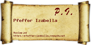 Pfeffer Izabella névjegykártya